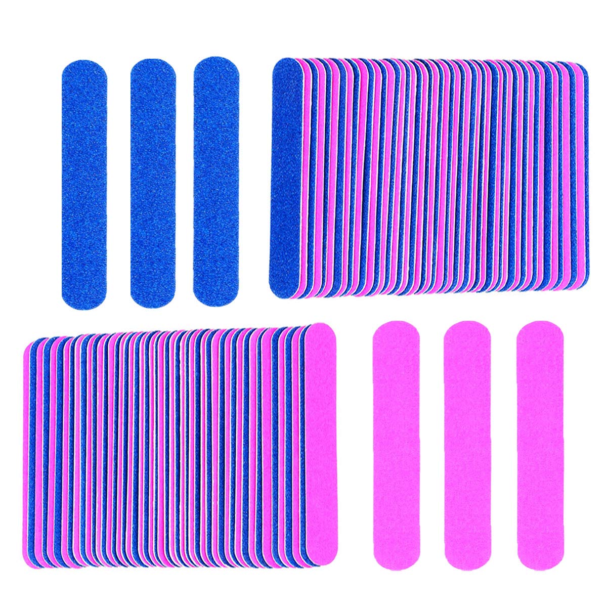 Cardboard Nail Files Mini 100 Pcs Blue & Pink